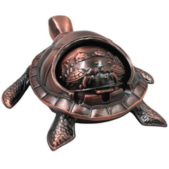 Steel Kurma Tortoise Ashtray Handcrafted Traditional Smoking Bowl Vaastu Home Decor Gifting Accent, Gold, 2.5 Inch, 1 Piece
