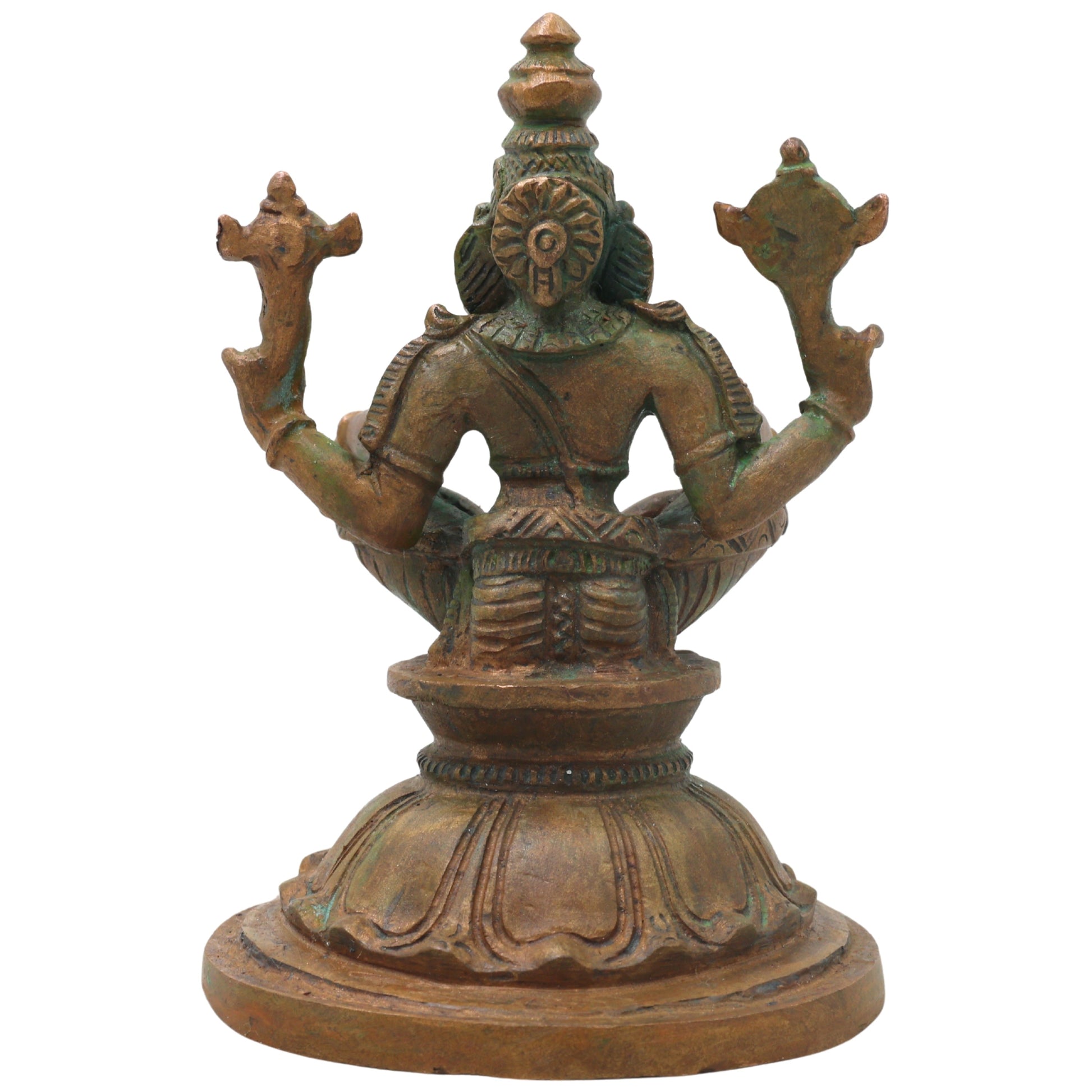 Handcrafted Bronze Yoga Narasimha Idol, Narahari Chola Style Murti for Pooja, Home Decor & Spiritual Gifting, Brown, 4 Inch, 1 Piece