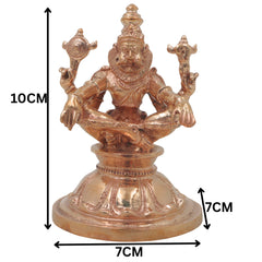 Handcrafted Bronze Yoga Narasimha Idol, Narahari Chola Style Murti for Pooja, Home Decor & Spiritual Gifting, Gold, 4 Inch, 1 Piece