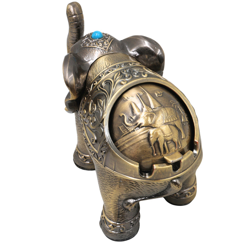 Handcrafted Steel Gaja Elephant Statue, Traditional Decor Sculpture for Vastu, Pooja, Home & Gifting, Gold, 4 Inch, 1 Piece
