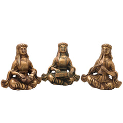Brass Folk Musician Set of 4 Handcrafted Traditional Sculptures for Home, Gold, 6.5 Inch, 1 Piece