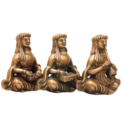 Brass Folk Musician Set of 4 Handcrafted Traditional Sculptures for Home, Gold, 6.5 Inch, 1 Piece