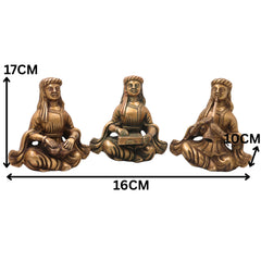 Brass Folk Musician Set of 4 Handcrafted Traditional Sculptures for Home, Gold, 6.5 Inch, 1 Piece