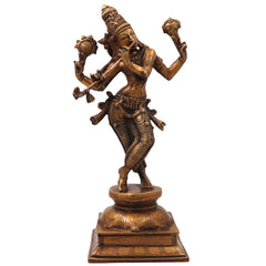 Brass Krishna Idol Handcrafted Venugopala Govinda Murti for Pooja, Home Decor, Gifting, Gold, 15 Inch, 1 Piece