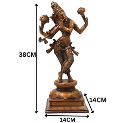 Brass Krishna Idol Handcrafted Venugopala Govinda Murti for Pooja, Home Decor, Gifting, Gold, 15 Inch, 1 Piece