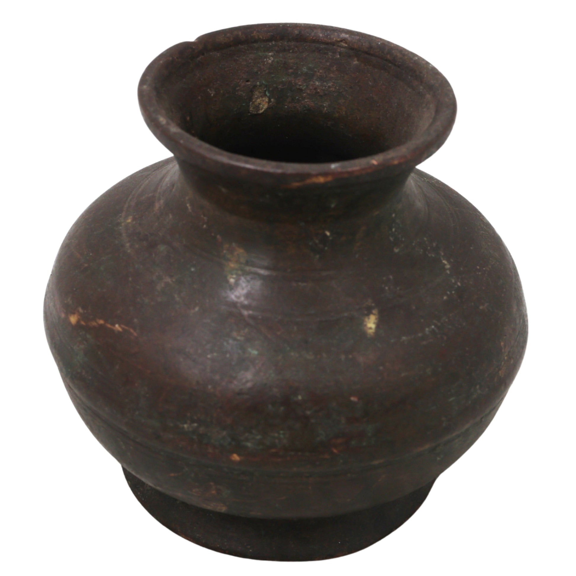 Brass Lota Kalash Kumbha for Pooja, Handcrafted Abhishekam, Temple Decor, Traditional Chola Gift Vessel, Brown, 3 Inch, 1 Piece