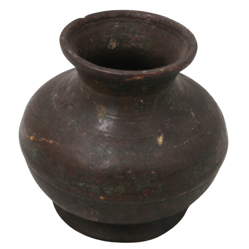 Brass Lota Kalash Kumbha for Pooja, Handcrafted Abhishekam, Temple Decor, Traditional Chola Gift Vessel, Brown, 3 Inch, 1 Piece