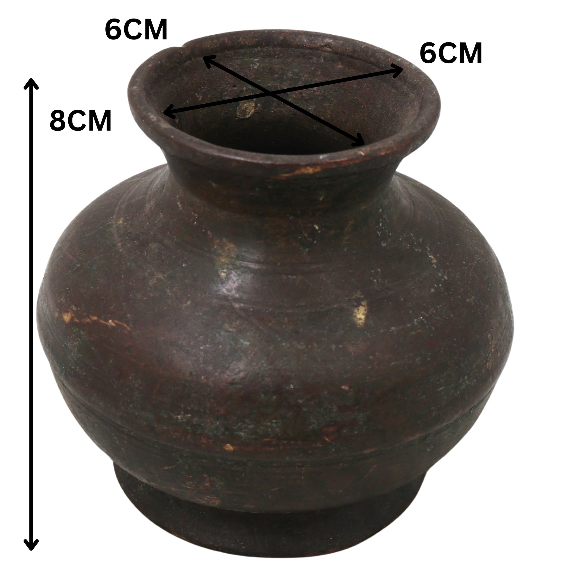 Brass Lota Kalash Kumbha for Pooja, Handcrafted Abhishekam, Temple Decor, Traditional Chola Gift Vessel, Brown, 3 Inch, 1 Piece