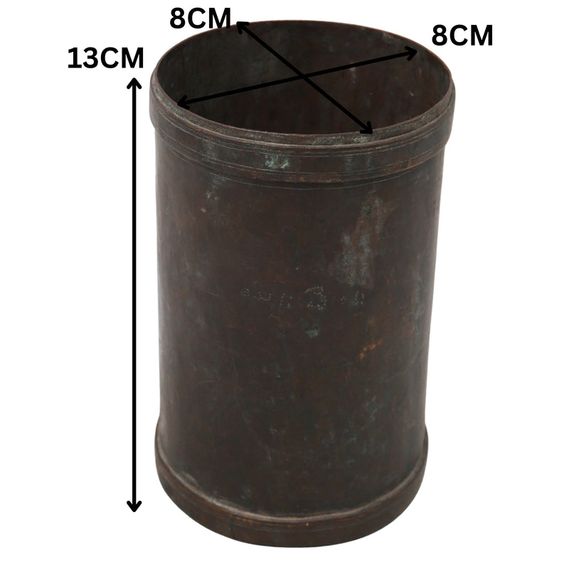 Brass Measurement Glass Seru Seer Measure, Traditional Handcrafted Chola Pooja Temple Decor Gifting Vessel, Brown, 5 Inch, 1 Piece