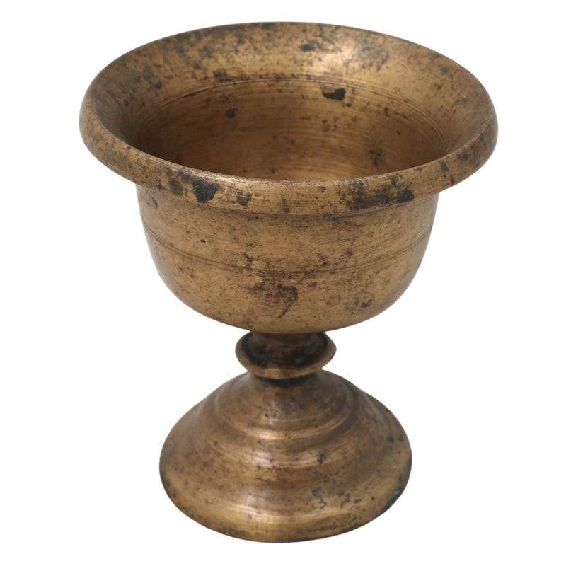 Brass Lota Kalash Kumbha for Pooja Temple Rituals Vastu Gifting Traditional Chola Sacred Vessel, Gold, 3.5 Inch, 1 Piece