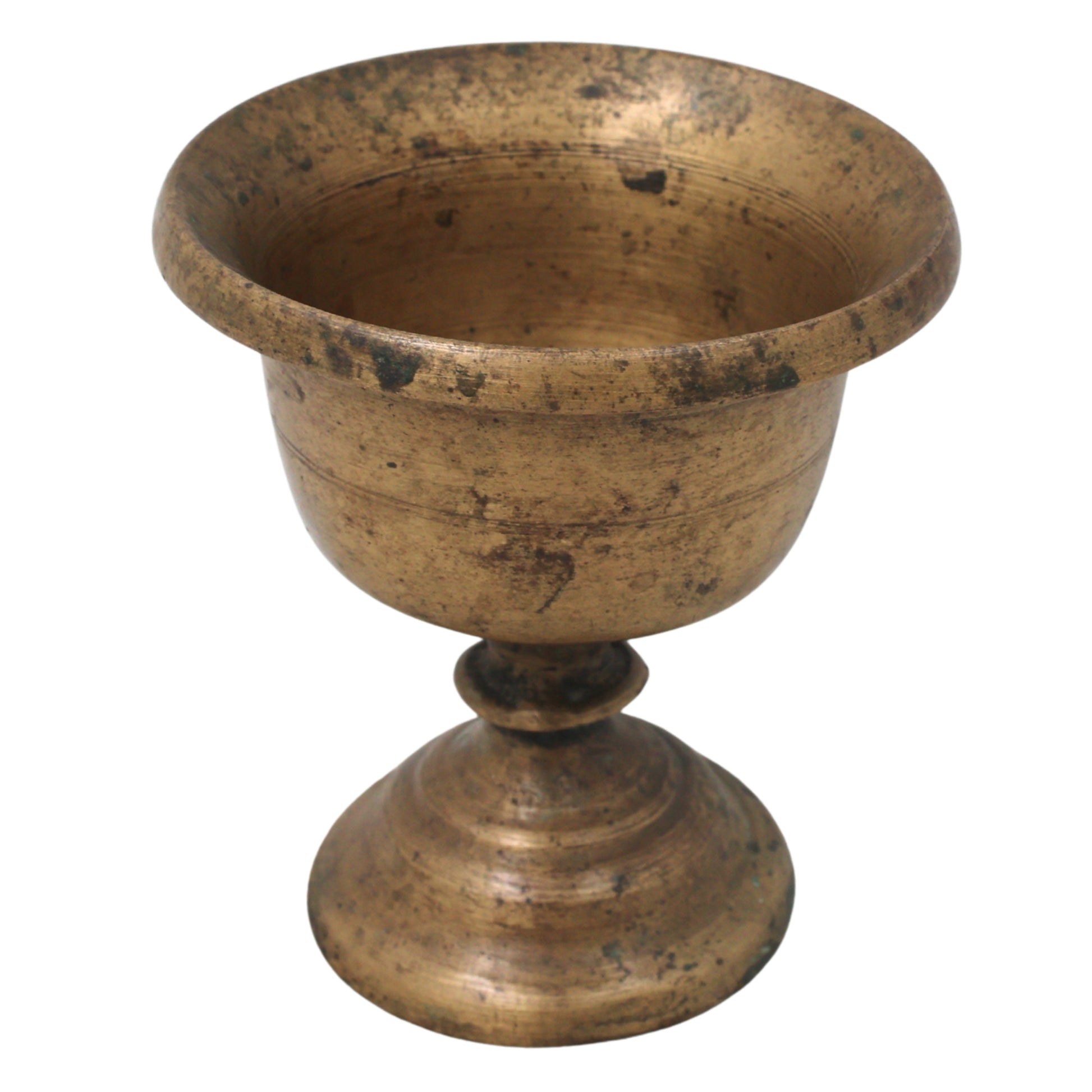 Brass Lota Kalash Kumbha for Pooja Temple Rituals Vastu Gifting Traditional Chola Sacred Vessel, Gold, 3.5 Inch, 1 Piece