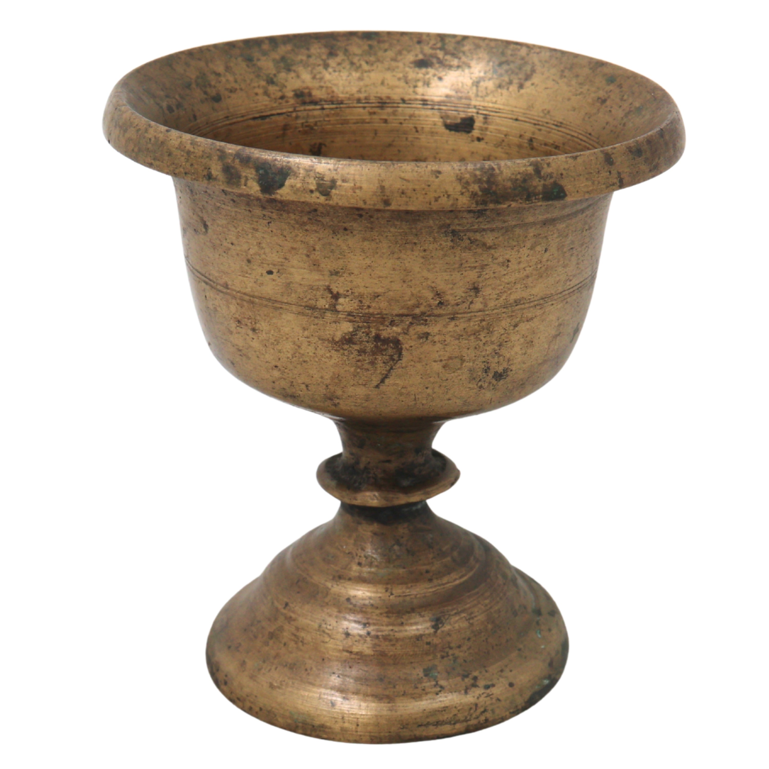 Brass Lota Kalash Kumbha for Pooja Temple Rituals Vastu Gifting Traditional Chola Sacred Vessel, Gold, 3.5 Inch, 1 Piece