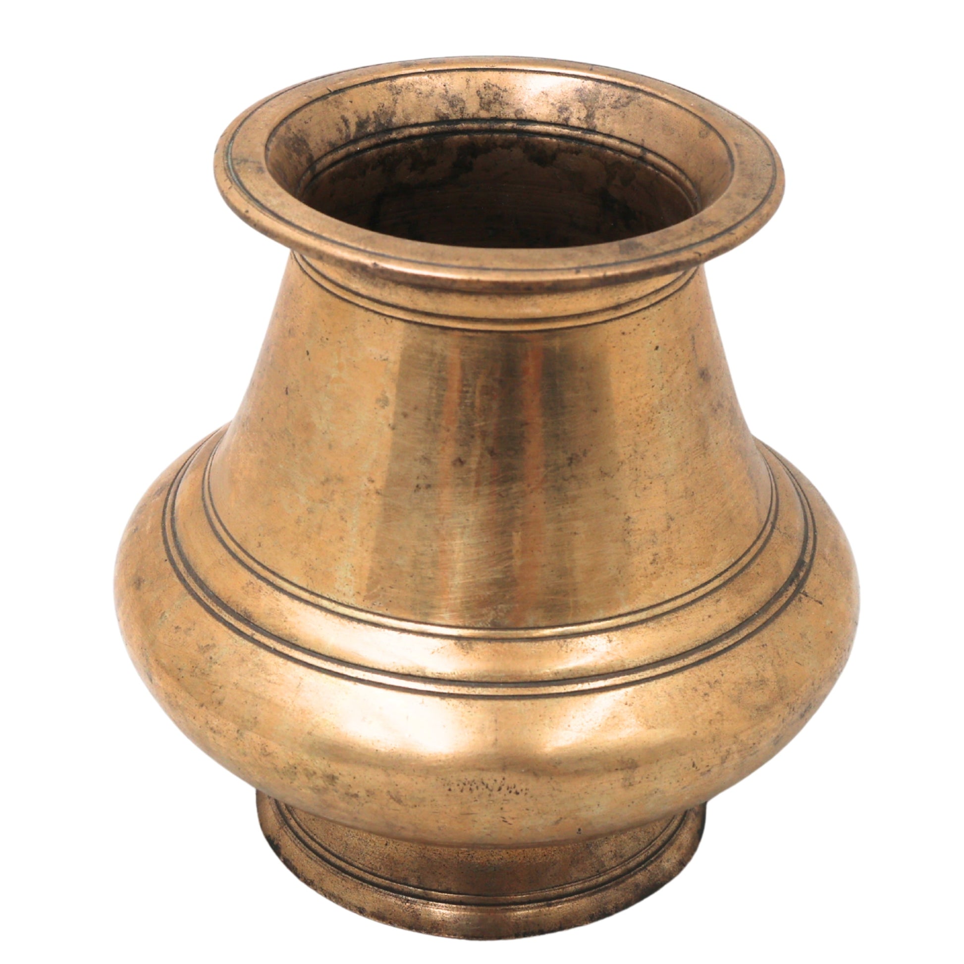 Brass Vintage Chambu Lota Kalash Handcrafted Traditional Chola Purna Kumbha for Pooja, Vastu & Gifting, Gold, 5 Inch, 1 Piece