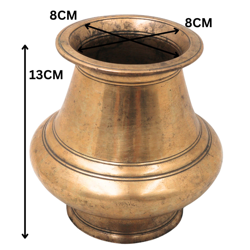 Brass Vintage Chambu Lota Kalash Handcrafted Traditional Chola Purna Kumbha for Pooja, Vastu & Gifting, Gold, 5 Inch, 1 Piece