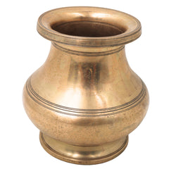 Brass Lota Kalash for Pooja, Purna Kumbha Sacred Ritual Vessel, Handcrafted Traditional Chola Gift Decor, Gold, 5.5 Inch, 1 Piece