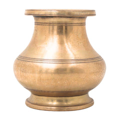Brass Lota Kalash for Pooja, Purna Kumbha Sacred Ritual Vessel, Handcrafted Traditional Chola Gift Decor, Gold, 5.5 Inch, 1 Piece