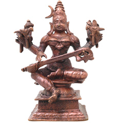 Handcrafted Copper Raja Matangi Idol, Raja Shyamala Devi Murti, Sacred Mahavidya Vigraham for Pooja, Vastu &amp; Home Decor, Brown, 4.5 Inch, 1 Piece