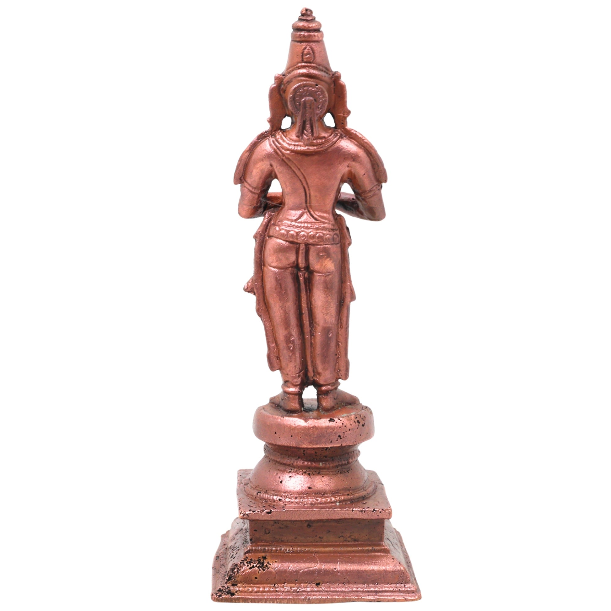 Handcrafted Copper Alwar Idol, Alvar Murti, Azhwar Vigraham, Srivaishnava Figurine for Pooja &amp; Decor, Brown, 6 Inch, 1 Piece