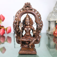 Handcrafted Copper Mariamma Idol, Sri Mariamman Devi Murti for Pooja, Temple, Vastu &amp; Home Decor, Brown, 5.5 Inch, 1 Piece