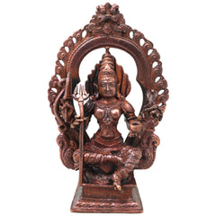 Handcrafted Copper Mariamma Idol, Sri Mariamman Devi Murti for Pooja, Temple, Vastu &amp; Home Decor, Brown, 5.5 Inch, 1 Piece