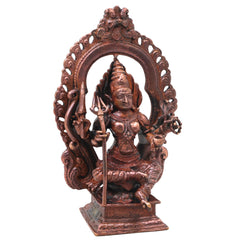 Handcrafted Copper Mariamma Idol, Sri Mariamman Devi Murti for Pooja, Temple, Vastu &amp; Home Decor, Brown, 5.5 Inch, 1 Piece
