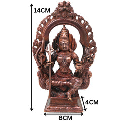 Handcrafted Copper Mariamma Idol, Sri Mariamman Devi Murti for Pooja, Temple, Vastu &amp; Home Decor, Brown, 5.5 Inch, 1 Piece