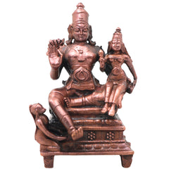 Handcrafted Copper Sita Ram Idol, Sri Ram Janaki Murti, Divine Pooja Vigraha for Home Temple &amp; Spiritual Décor, Brown, 3.5 Inch, 1 Piece