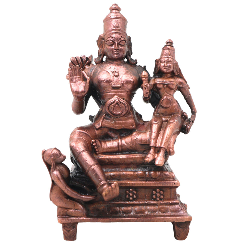 Handcrafted Copper Sita Ram Idol, Sri Ram Janaki Murti, Divine Pooja Vigraha for Home Temple &amp; Spiritual Décor, Brown, 3.5 Inch, 1 Piece