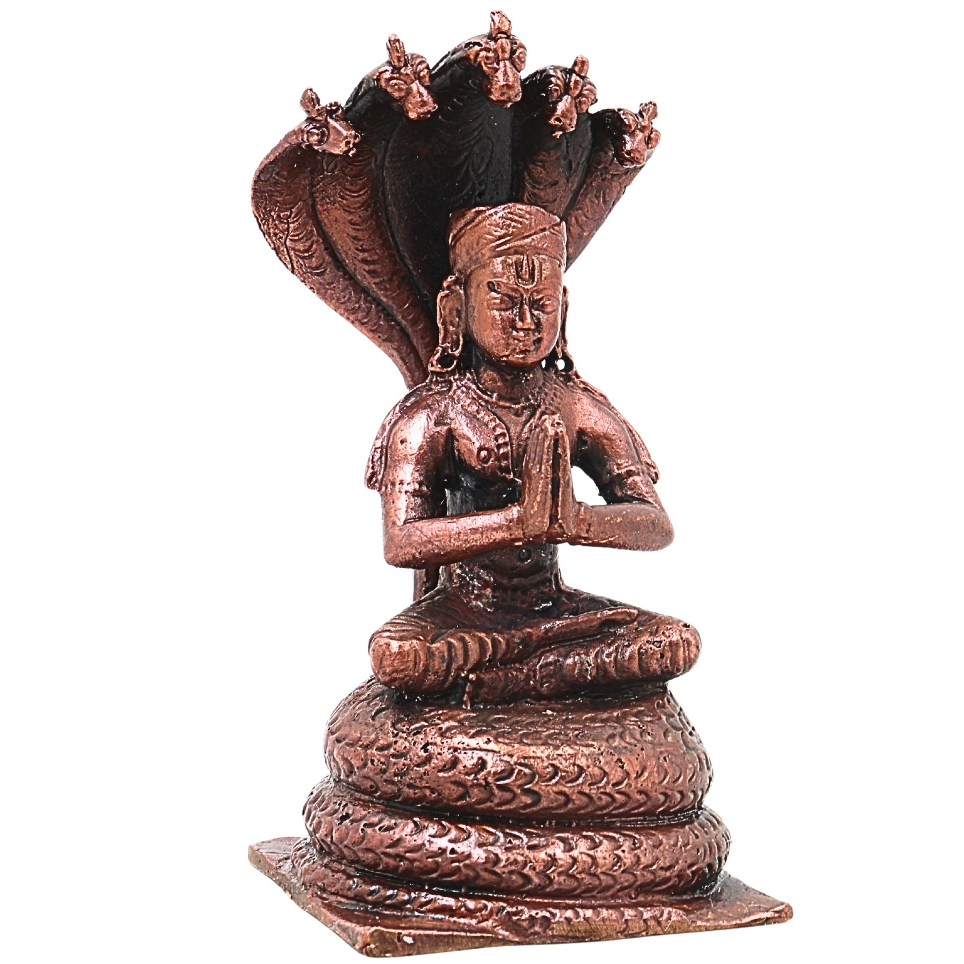 Handcrafted Copper Manavala Mamunigal Idol, Sri Vaishnava Acharya Murti for Pooja, Temple &amp; Spiritual Decor, Brown, 4.5 Inch, 1 Piece