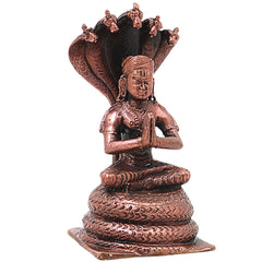 Handcrafted Copper Manavala Mamunigal Idol, Sri Vaishnava Acharya Murti for Pooja, Temple &amp; Spiritual Decor, Brown, 4.5 Inch, 1 Piece