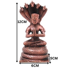 Handcrafted Copper Manavala Mamunigal Idol, Sri Vaishnava Acharya Murti for Pooja, Temple &amp; Spiritual Decor, Brown, 4.5 Inch, 1 Piece