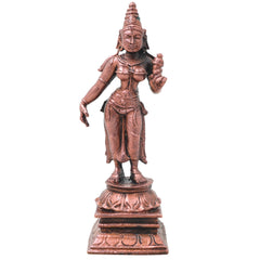 Handcrafted Copper Bhudevi Idol, Sacred Bhumi Devi Murti for Pooja, Vastu, Home Decor &amp; Spiritual Gifting, Brown, 4.5 Inch, 1 Piece