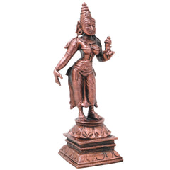 Handcrafted Copper Bhudevi Idol, Sacred Bhumi Devi Murti for Pooja, Vastu, Home Decor &amp; Spiritual Gifting, Brown, 4.5 Inch, 1 Piece