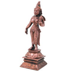Handcrafted Copper Bhudevi Idol, Sacred Bhumi Devi Murti for Pooja, Vastu, Home Decor &amp; Spiritual Gifting, Brown, 4.5 Inch, 1 Piece