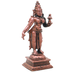 Handcrafted Copper Bhudevi Idol, Bhumi Devi Prithvi Mata Murti for Pooja, Home Decor & Traditional Gifting, Brown, 4.5 Inch, 1 Piece