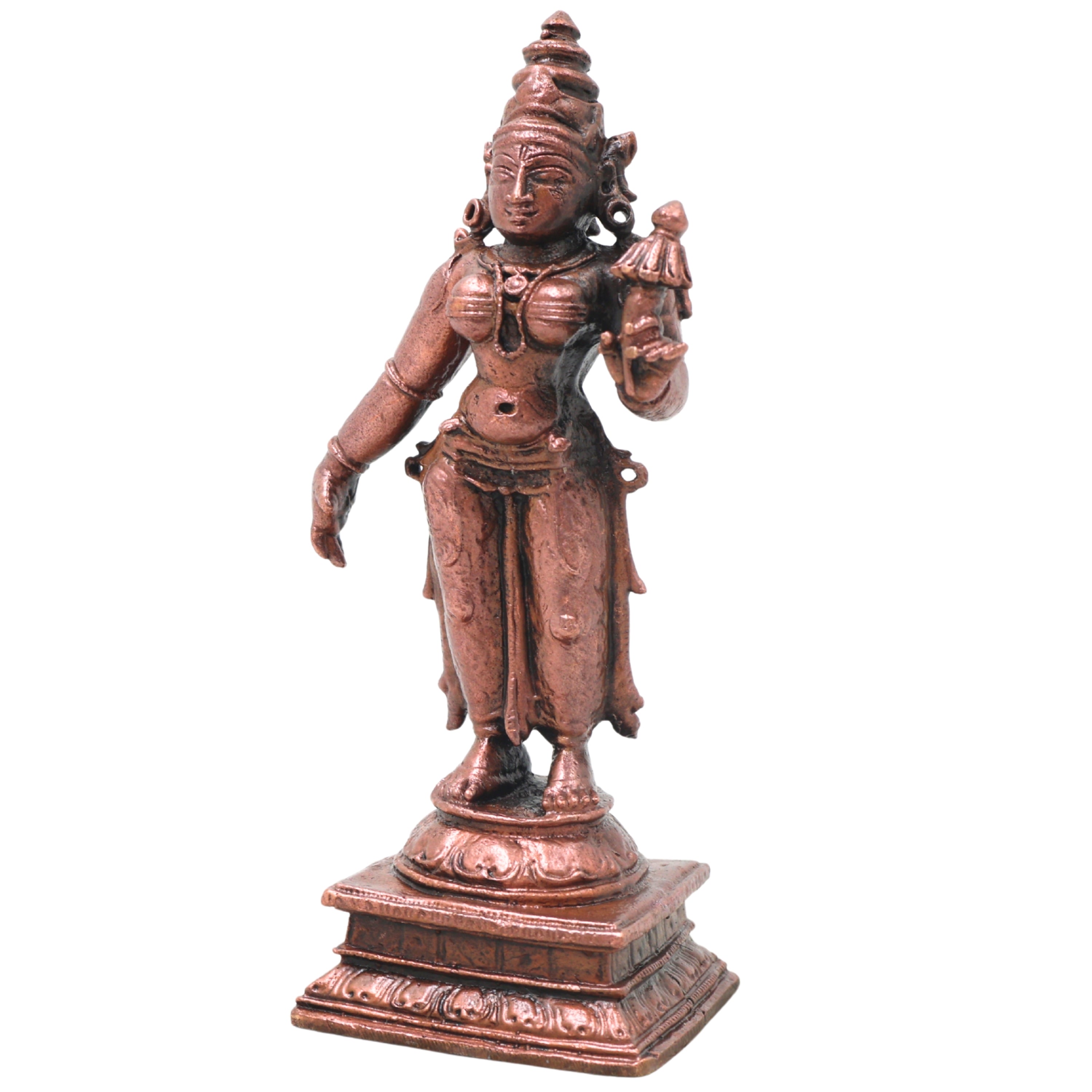 Handcrafted Copper Bhudevi Idol, Bhumi Devi Prithvi Mata Murti for Pooja, Home Decor & Traditional Gifting, Brown, 4.5 Inch, 1 Piece