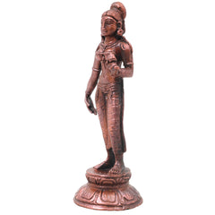 Copper Parvati Idol Handcrafted Uma Gauri Ambika Traditional Chola Murti for Pooja, Home Decor & Gifting, Brown, 5 Inch, 1 Piece