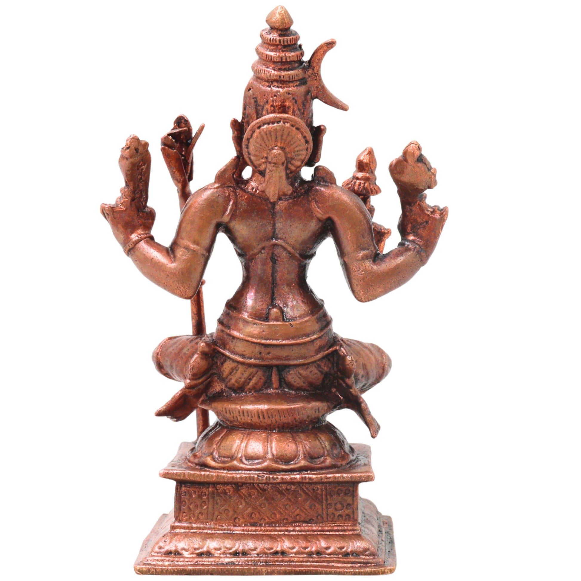 Copper Raja Rajeshwari Idol, Handcrafted Lalita Tripura Sundari Devi Murti for Pooja, Home Decor & Gifting, Brown, 4.5 Inch, 1 Piece