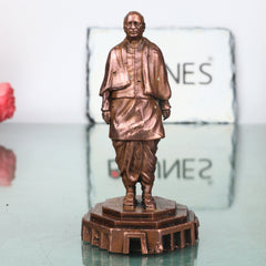 Copper Vallabhbhai Patel Idol Handcrafted Traditional Sculpture, Sardar Patel Statue for Home Decor & Gifting, Brown, 4 Inch, 1 Piece