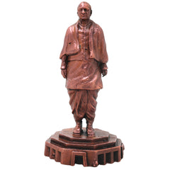 Copper Vallabhbhai Patel Idol Handcrafted Traditional Sculpture, Sardar Patel Statue for Home Decor & Gifting, Brown, 4 Inch, 1 Piece