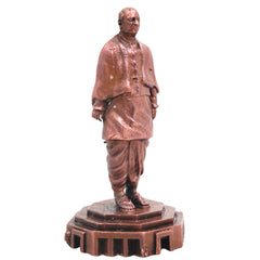 Copper Vallabhbhai Patel Idol Handcrafted Traditional Sculpture, Sardar Patel Statue for Home Decor & Gifting, Brown, 4 Inch, 1 Piece