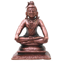 Brass Shiva Mahadev Murti, Handcrafted Traditional Chola Style Bholenath Statue for Pooja, Home Decor & Gifting, Brown, 4.5 Inch, 1 Piece