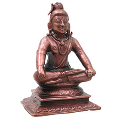 Brass Shiva Mahadev Murti, Handcrafted Traditional Chola Style Bholenath Statue for Pooja, Home Decor & Gifting, Brown, 4.5 Inch, 1 Piece