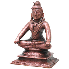 Brass Shiva Mahadev Murti, Handcrafted Traditional Chola Style Bholenath Statue for Pooja, Home Decor & Gifting, Brown, 4.5 Inch, 1 Piece