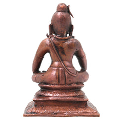 Brass Shiva Mahadev Murti, Handcrafted Traditional Chola Style Bholenath Statue for Pooja, Home Decor & Gifting, Brown, 4.5 Inch, 1 Piece
