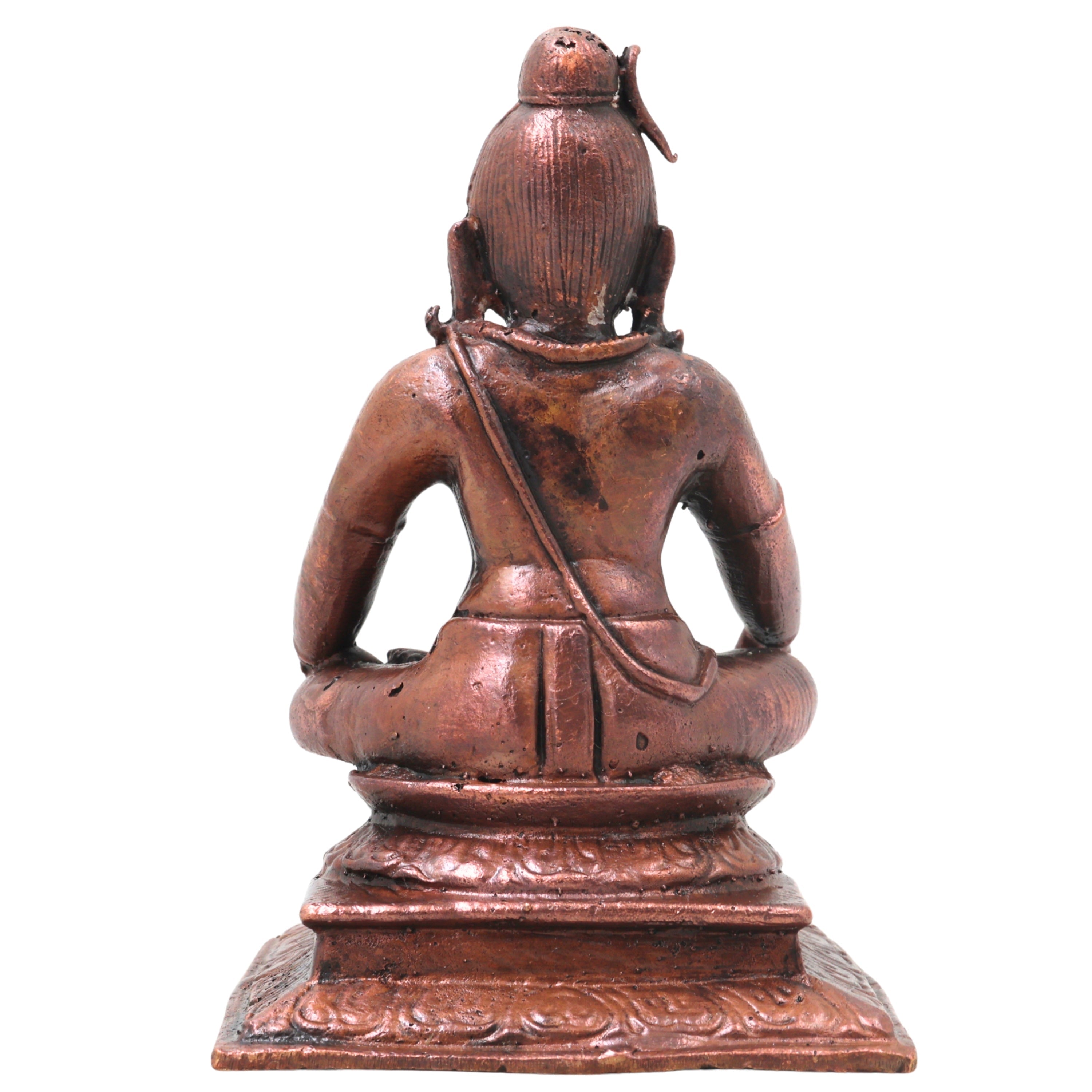 Brass Shiva Mahadev Murti, Handcrafted Traditional Chola Style Bholenath Statue for Pooja, Home Decor & Gifting, Brown, 4.5 Inch, 1 Piece
