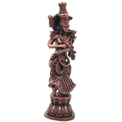 Copper Radha Rani Idol Handcrafted Radharani Kishori Ji Murti for Pooja, Home Decor, Temple & Gifting, Brown, 4.5 Inch, 1 Piece
