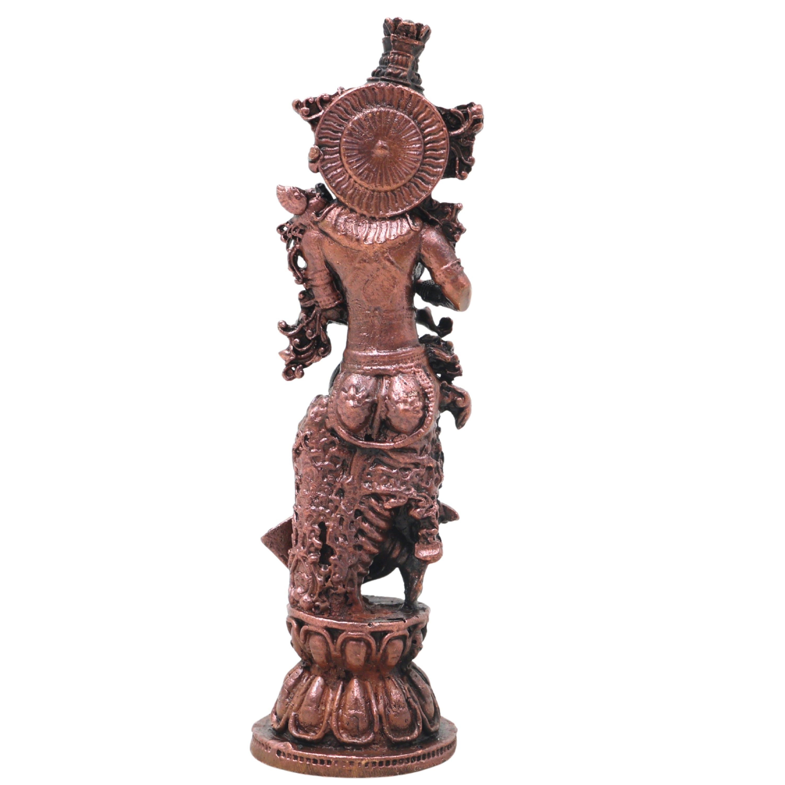 Copper Radha Rani Idol Handcrafted Radharani Kishori Ji Murti for Pooja, Home Decor, Temple & Gifting, Brown, 4.5 Inch, 1 Piece