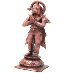 Copper Hanuman Idol Handcrafted Bajrangbali Anjaneya Murti for Pooja, Vastu, Home Decor & Gifting, Brown, 4.5 Inch, 1 Piece