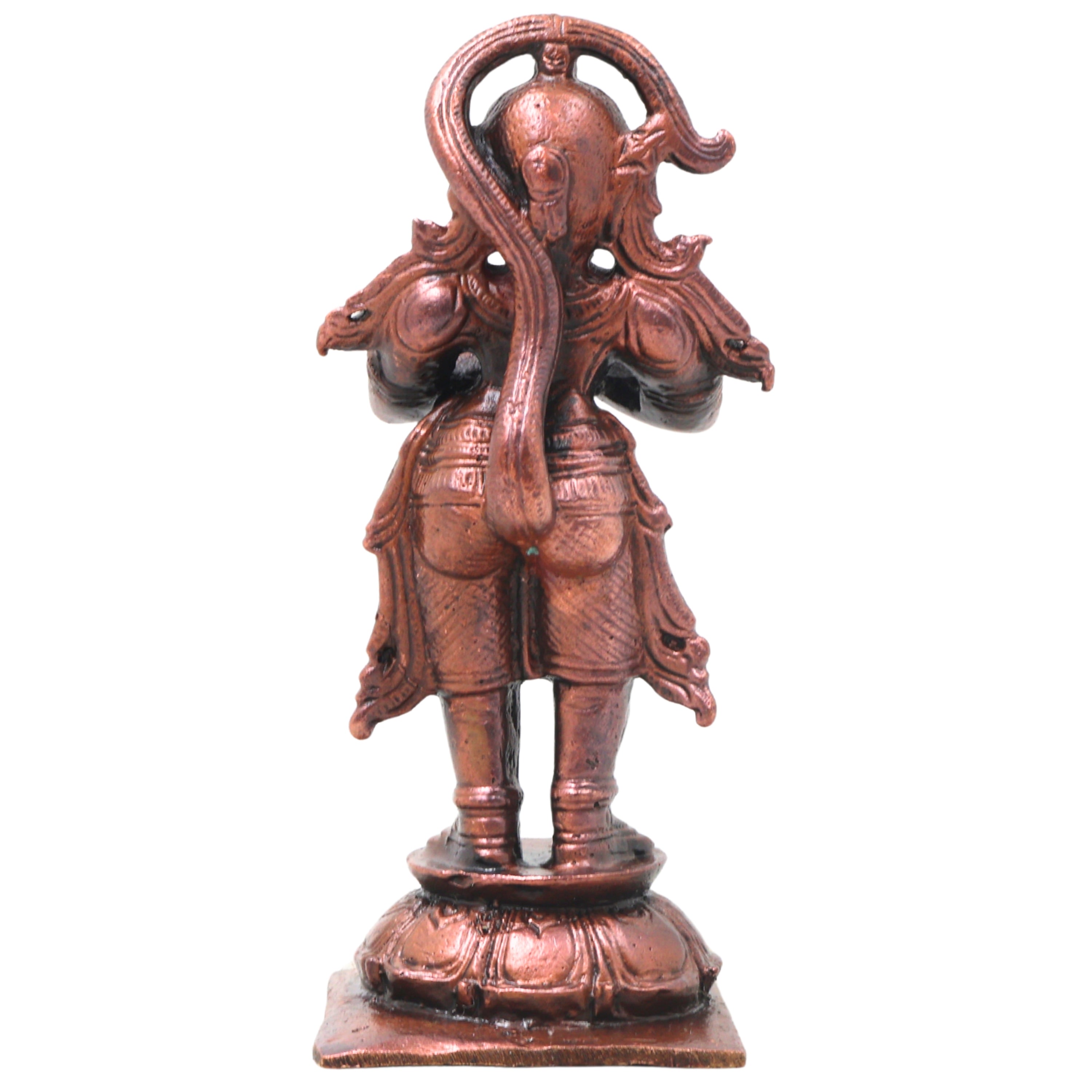 Copper Hanuman Idol Handcrafted Bajrangbali Anjaneya Murti for Pooja, Vastu, Home Decor & Gifting, Brown, 4.5 Inch, 1 Piece